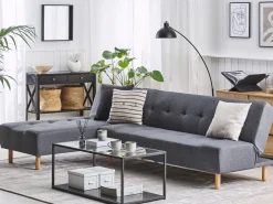 Flash Sale Beliani 4-Istuttava Kulmavuodesohva Kangas Oikeak. Harmaa Alsten