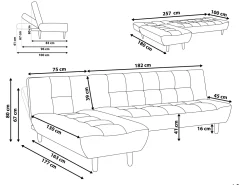 Flash Sale Beliani 4-Istuttava Kulmavuodesohva Kangas Oikeak. Harmaa Alsten