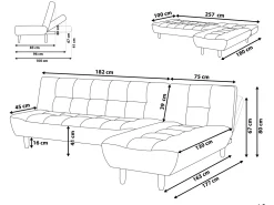 Sohvat<Beliani 4-Istuttava Kulmavuodesohva Kangas Vasenk. Harmaa Alsten