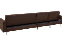 Flash Sale Beliani 5-Istuttava Kulmavuodesohva Keinonahka Oikeak. Ruskea Aberdeen