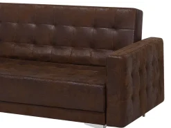 Flash Sale Beliani 5-Istuttava Kulmavuodesohva Keinonahka Oikeak. Ruskea Aberdeen