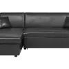 Sohvat<Beliani 3-Istuttava Kulmavuodesohva Säilytystilalla Keinonahka Oikeak. Musta Ogna