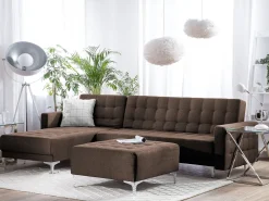 Sohvat<Beliani 4-Istuttava Kulmavuodesohva Ja Rahi Kangas Oikeak. Tummanruskea Aberdeen