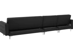 Best Beliani 5-Istuttava Kulmavuodesohva Keinonahka Oikeak. Musta Aberdeen