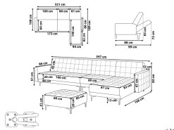 Fashion Beliani 5-Istuttava Kulmavuodesohva Ja Rahi Keinonahka Vasenk. Valkoinen Aberdeen