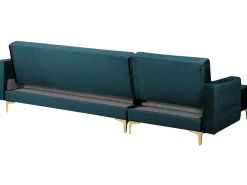 Hot Beliani 4-Istuttava Kulmavuodesohva Ja Rahi Sametti Oikeak. Sinivihrea Aberdeen