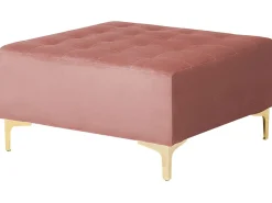 Sohvat<Beliani 5-Istuttava Kulmavuodesohva Ja Rahi Sametti Vasenk. Vaaleanpunainen Aberdeen