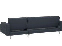 Store Beliani 4-Istuttava Kulmavuodesohva Kangas Vasenk. Tummanharmaa Aberdeen