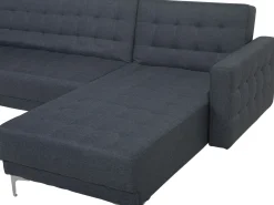 Store Beliani 4-Istuttava Kulmavuodesohva Ja Rahi Kangas Vasenk. Tummanharmaa Aberdeen