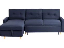 Sohvat<Beliani 4-Istuttava Kulmavuodesohva Säilytystilalla Oikeak. Laivastonsininen Flakk