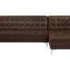 Sohvat<Beliani 4-Istuttava Kulmavuodesohva Keinonahka Vasenk. Ruskea Aberdeen