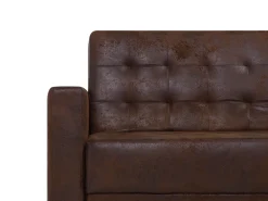 Sohvat<Beliani 4-Istuttava Kulmavuodesohva Keinonahka Vasenk. Ruskea Aberdeen