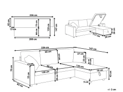 Sohvat<Beliani 3-Istuttava Kulmavuodesohva Kangas Vasenk. Harmaa/Musta Tampere