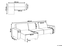 New Beliani 3-Istuttava Kulmavuodesohva Kangas Oikeak. Beige Romedal