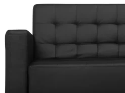 Sohvat<Beliani 5-Istuttava Kulmavuodesohva Ja Rahi Keinonahka Vasenk. Musta Aberdeen
