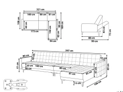 Flash Sale Beliani 5-Istuttava Kulmavuodesohva Keinonahka Vasenk. Valkoinen Aberdeen