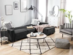 Sohvat<Beliani 3-Istuttava Kulmavuodesohva Kangas Vasenk. Grafiitinharmaa Romedal