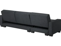 Sohvat<Beliani 3-Istuttava Kulmavuodesohva Kangas Vasenk. Grafiitinharmaa Romedal