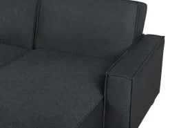 Sohvat<Beliani 3-Istuttava Kulmavuodesohva Kangas Vasenk. Grafiitinharmaa Romedal