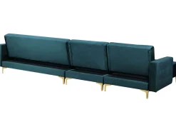 Shop Beliani 5-Istuttava Kulmavuodesohva Ja Rahi Sametti Oikeak. Sinivihrea Aberdeen