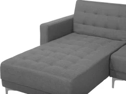 Sohvat<Beliani 4-Istuttava Kulmavuodesohva Ja Rahi Kangas Oikeak. Vaaleanharmaa Aberdeen