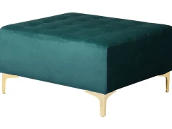 Sohvat<Beliani 5-Istuttava Kulmavuodesohva Ja Rahi Sametti Vasenk. Sinivihrea Aberdeen