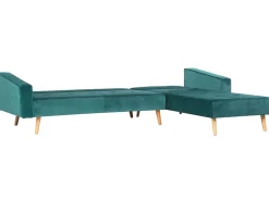 Sohvat<Beliani 4-Istuttava Kulmavuodesohva Sametti Vasenk. Vihrea Vadso