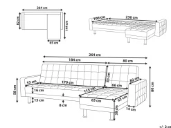 Online Beliani 4-Istuttava Kulmavuodesohva Kangas Vaaleanharmaa Nesset
