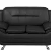 Best Beliani 2-Istuttava Musta Keinonahkainen Sohva Leira