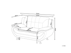 Best Beliani 2-Istuttava Musta Keinonahkainen Sohva Leira
