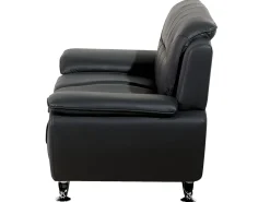 Best Beliani 2-Istuttava Musta Keinonahkainen Sohva Leira