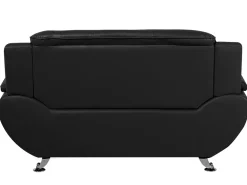 Best Beliani 2-Istuttava Musta Keinonahkainen Sohva Leira