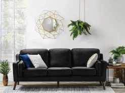 Sale Beliani 3-Istuttava Musta Sohva Lokka