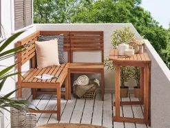 Ulkokalusteet<Beliani 4-Istuttava Parvekesetti Vaalea Akasiapuu Treia