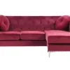 Sohvat<Beliani 3-Istuttava Punainen Vasenk. Kulmasohva Flen