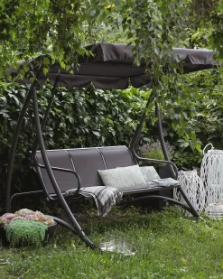 Ulkokalusteet<Beliani 3-Istuttava Puutarhakeinu Harmaa Bogart