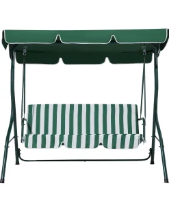 Ulkokalusteet<Beliani 3-Istuttava Puutarhakeinu Vihrea/Valkoinen Chaplin