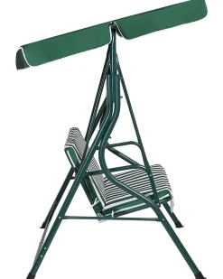 Ulkokalusteet<Beliani 3-Istuttava Puutarhakeinu Vihrea/Valkoinen Chaplin