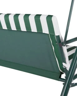 Ulkokalusteet<Beliani 3-Istuttava Puutarhakeinu Vihrea/Valkoinen Chaplin