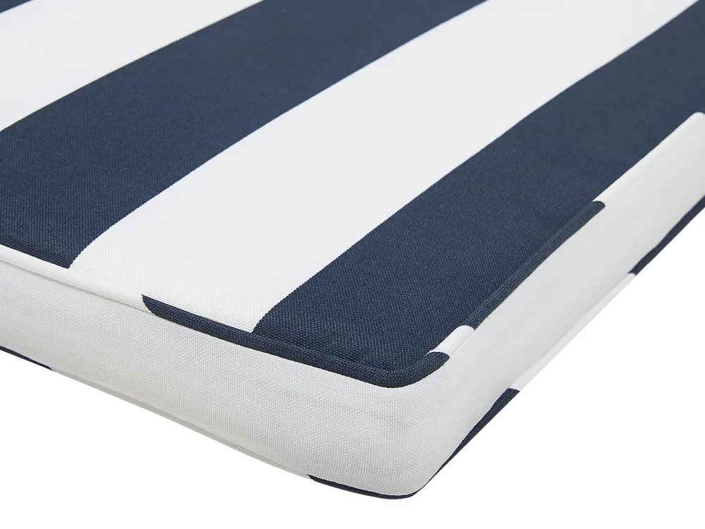 Discount Beliani 8-Istuttava Puutarhapoytasetti Sini-Valkoraidallisilla Pehmusteilla Sassari