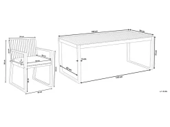 Discount Beliani 8-Istuttava Puutarhapoytasetti Sini-Valkoraidallisilla Pehmusteilla Sassari