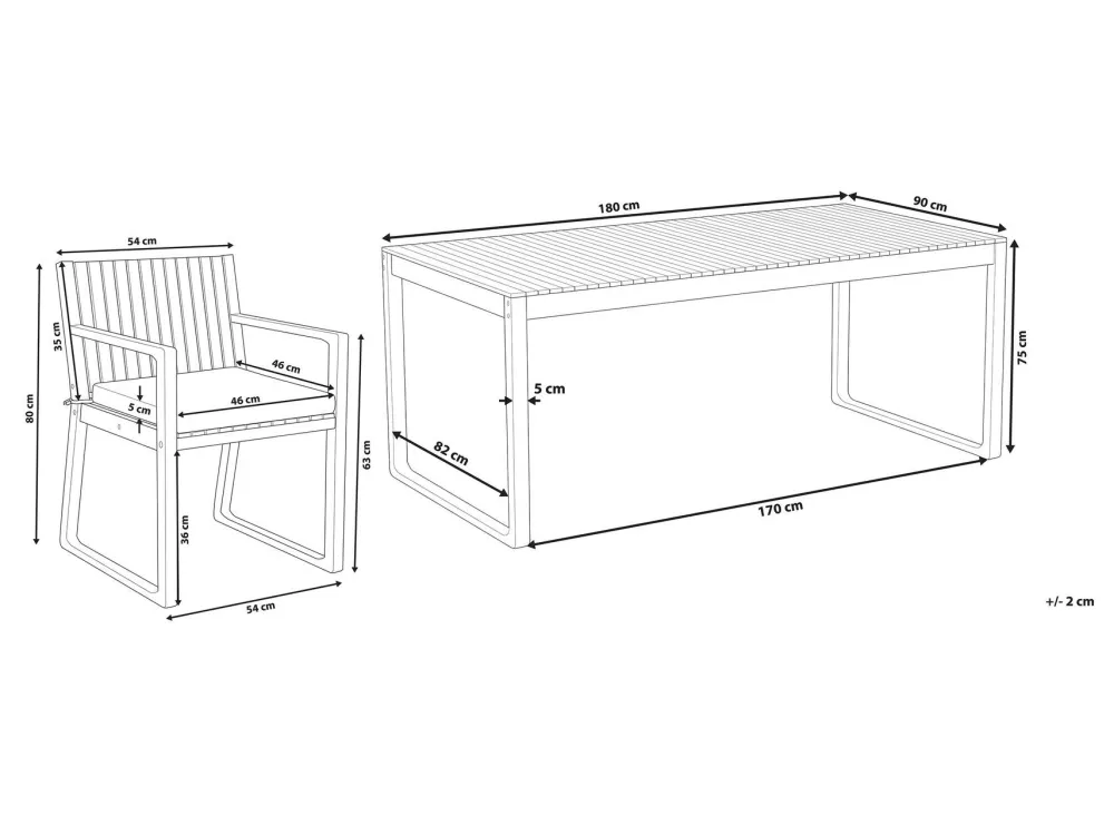 Discount Beliani 8-Istuttava Puutarhapoytasetti Sini-Valkoraidallisilla Pehmusteilla Sassari