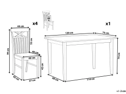 Store Beliani 4-Istuttava Ruokailuryhma Kumipuu Musta/Vaalea Puu Houston