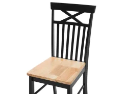 Store Beliani 4-Istuttava Ruokailuryhma Kumipuu Musta/Vaalea Puu Houston