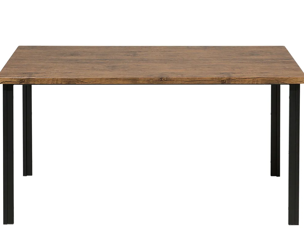 Sale Beliani 6-Istuttava Ruokailuryhma Tumma Puu/Musta Laredo