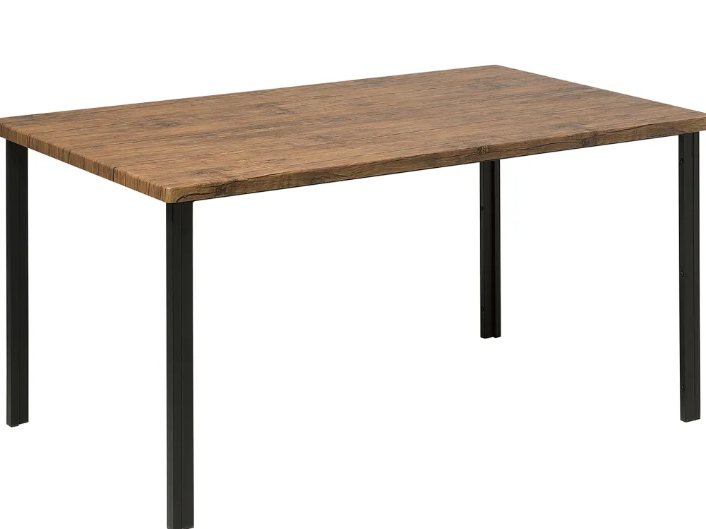 Sale Beliani 6-Istuttava Ruokailuryhma Tumma Puu/Musta Laredo