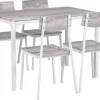 Cheap Beliani 4-Istuttava Ruokailuryhma Vaaleanharmaa/Valkoinen Bismarck