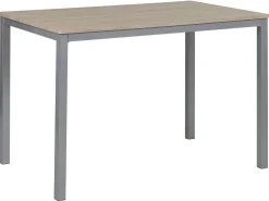 Pöydät<Beliani 4-Istuttava Ruokailuryhma Vaalea Puu/Harmaa Blumberg