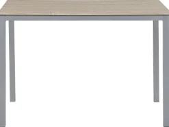 Pöydät<Beliani 4-Istuttava Ruokailuryhma Vaalea Puu/Harmaa Blumberg