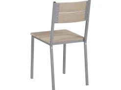 Pöydät<Beliani 4-Istuttava Ruokailuryhma Vaalea Puu/Harmaa Blumberg